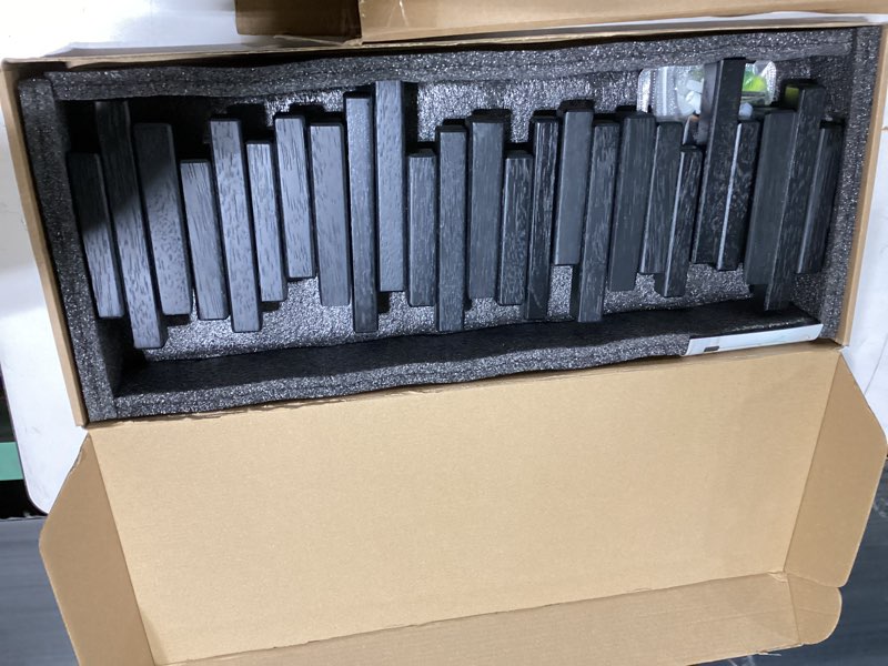 Condition photo showing New/Like New for wooden coat rack wall mounted sticks multi rack solid handmade natural wood artwork with 5 flip-down unique modern hooks for coats bag hat umbrella black