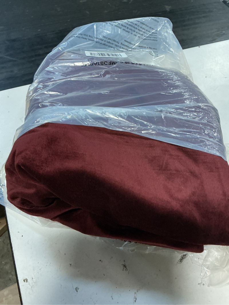 Condition photo showing Good Condition for cotton velvet true blackout curtain - single panel, 48x84, bordeaux