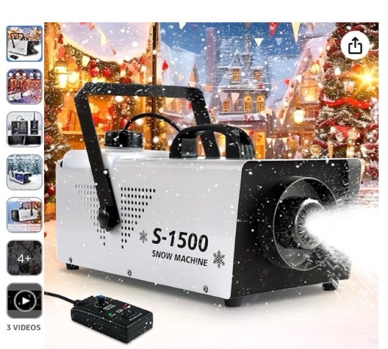 Haiwutechy Snow Machine 1500W Snow Maker Adjustable Snowflake for Outdoor Christmas Wedding Indoor P