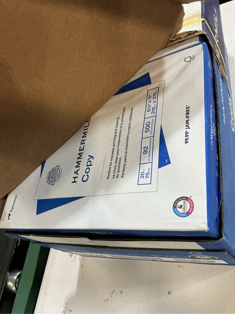 Condition photo showing New/Like New for hammermill printer paper, 20 lb copy, 8.5 x 11-8 ream (4,000 sheets) - 92 bright, made in the usa
