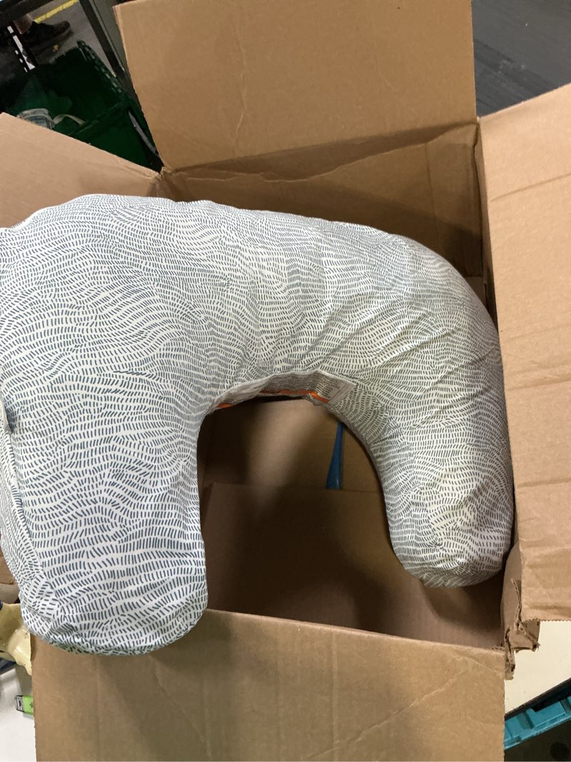 Condition photo showing Good Condition for boppy nursing pillow - ergonomic bottle & breastfeeding pillow with high, firm, large area, water-repellent cushion with washable cover; baby safety alliance verified - blue speckled current