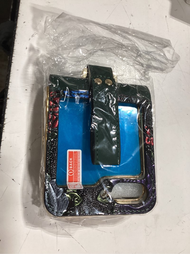 Condition photo showing Good Condition for mistworld leather flower embossed case for samsung galaxy z flip6 (2024), hinge,front screen protector,lanyard,electroplated shiny bezel,shock absorbing z flip 6 women's case (green, z flip 6) z flip 6 green