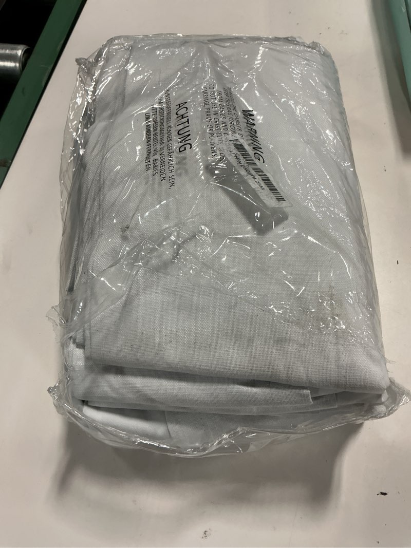 Condition photo showing Good Condition for white 100% blackout curtains 132 inch length 2 panels set for living room bedroom back tab thermal insulated black out linen drapes room darkening window curtains