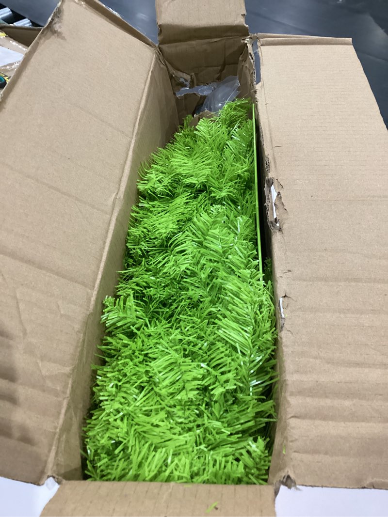 Condition photo showing Good Condition for 5 Ft Pre-lit Christmas Tree with Metal Stand - Artificial Whimsical Unique Curved Shape Holiday Xmas Tree with Warm White Lights - Holiday Carnival Party Christmas Decorations