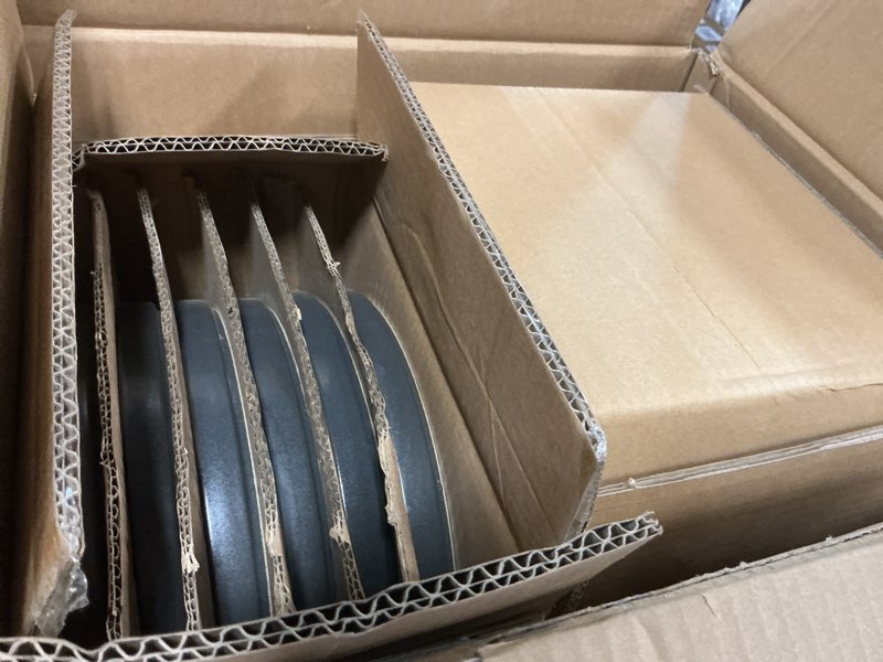 Condition photo showing Good Condition for leratio ceramic dinnerware sets for 6, high edge stoneware plates and bowls set, chip and crack resistant | oven & dishwasher & microwave safe dishes set, service for 6 -ashen service for 6 ashen