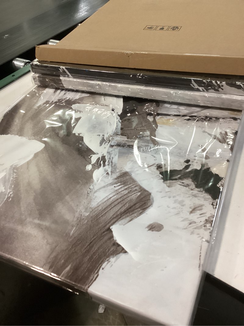 Condition photo showing Good Condition for GIFTTWART Large Abstract Canvas Wall Art – Black, White, and Gold Graffiti Prints for Modern Living 