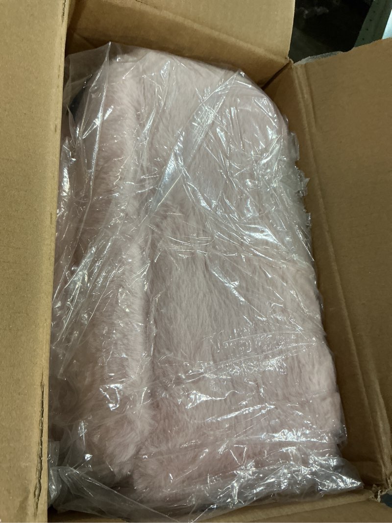 Condition photo showing Good Condition for GREENSTELL Small Vanity Stool Chair with Storage and Folding Back, 13.4" x 15" x 30" Square Faux Fur Soft Ottoman, 4 Metal Legs with Anti-Slip Feet, Furry Padded Seat for Makeup, Bedroom, White White 13.4" x 15" x 30"