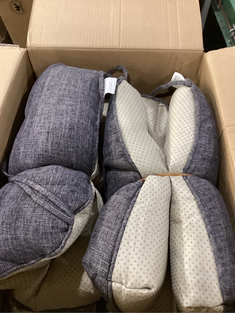 Condition photo showing As Is for addgrace extra thick chair cushions for dining chairs set of 4 non-slip kitchen chair pads soft dining room seat cushion with ties 16" x 16" x 4" dark green dark grey 4
