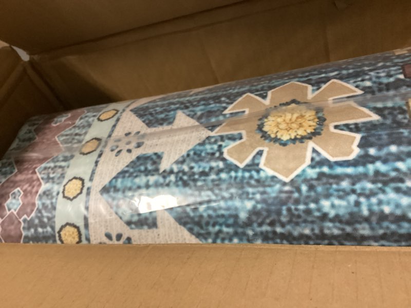 Condition photo showing Good Condition for vivorug 8x10 Area Rugs for Living Room, Non-Slip Backing Washable Rug 8x10, Blue Large Area Rug Soft Carpet for Bedroom Dining Room, Vintage, Easy Clean, Durable, Low Pile Rug Under Table Cobalt Blue 8' x 10' (Rectangular)