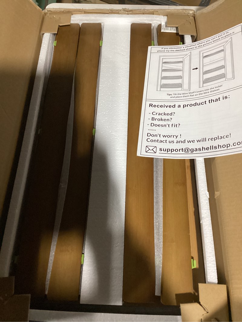 Condition photo showing Good Condition for wire shelf covers, bamboo wire rack covers for pantry, closet (4pcs, 24" w x 12" d) 24"w x 12"d 4