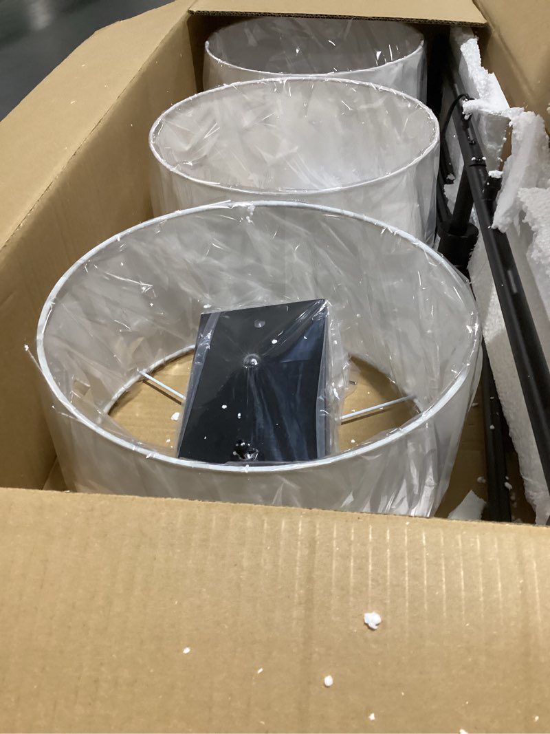 Condition photo showing As Is for (SIMILAR TO STOCK PHOTO) 3-Light Bathroom Light Fixtures, 17.23\" Black Modern Vanity Lights with Clear Glass Shade, Bathroom Wall Lamp for Mirror Kitchen Living Room Hallway Cabinet Porch Matte Black 3-Light