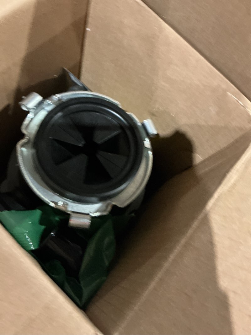Condition photo showing As Is for insinkerator badger 1xl continuous feed 1/3-hp septic safe non-corded garbage disposal