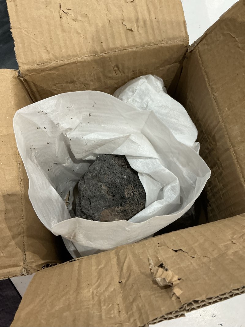 Condition photo showing As Is for fiscape 2.2-6.1 inches natural black lava rock, 4 pcs small aquarium rocks for aquascaping, terrariu