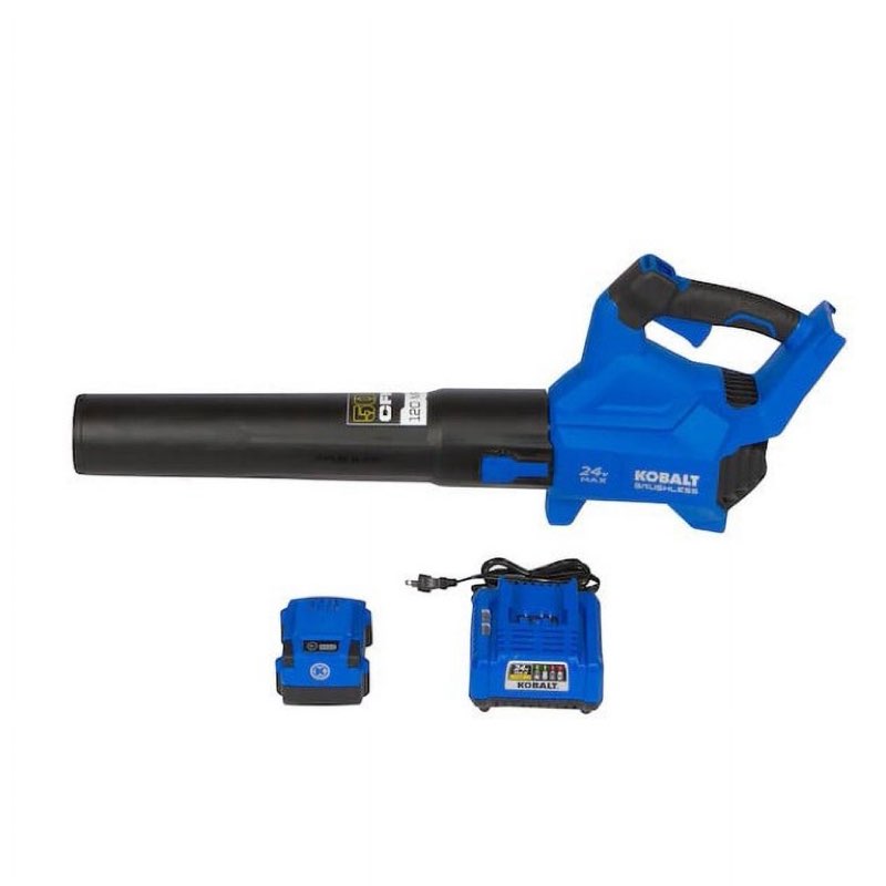 Kobalt 24-volt 500-CFM 120-MPH Battery Handheld Leaf Blower 4 Ah (Battery and Charger Included)