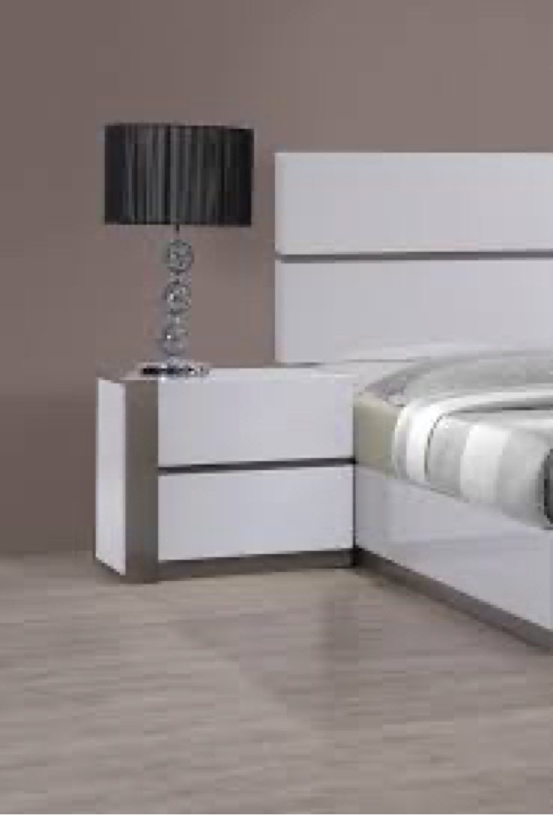 Bellemy 2 - Drawer Plastic Left Facing Nightstand in White