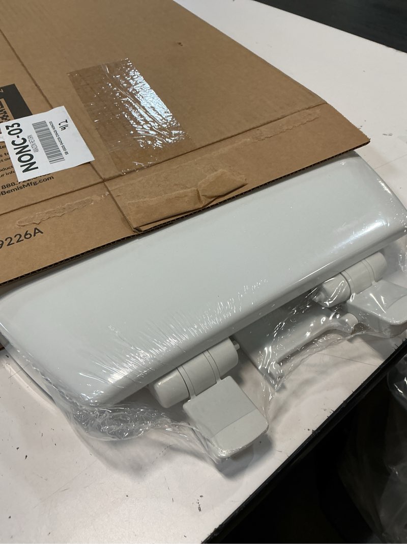 Condition photo showing New/Like New for mayfair nextstep2 toilet seat with built-in potty training seat, slow-close, removable that will never loosen, elongated, white elongated 2-in-1 toilet seat