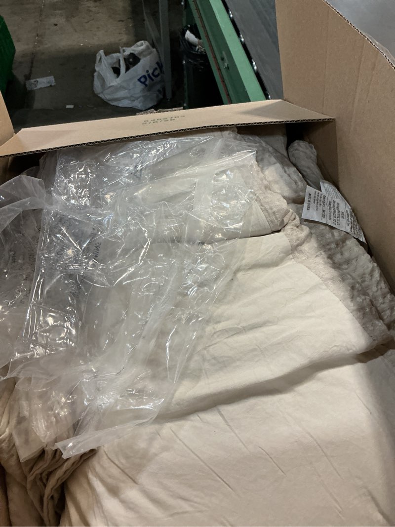 Condition photo showing As Is for bedsure waffle comforter set king, soft and breathable linen bedding comforter set, 3 pieces, 1 waffle weave comforter (104"x90") and 2 pillowcases (20"x36") king 02 - linen