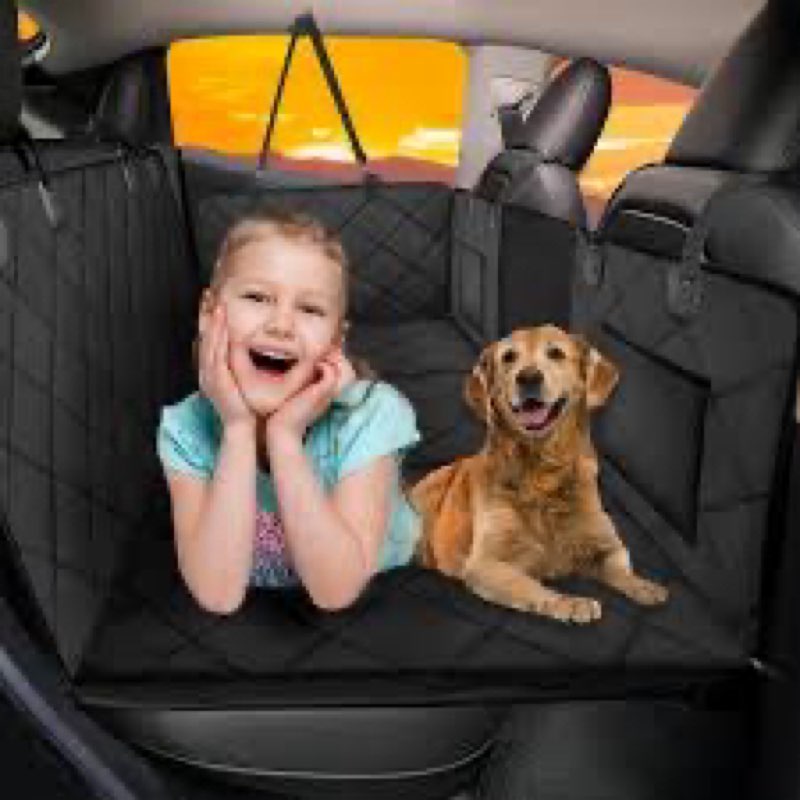 ROUWINNE Back Seat Extender for Dogs-Large Space, Dog Car Seat Cover Hard Bottom Holds 420lbs, Sturd