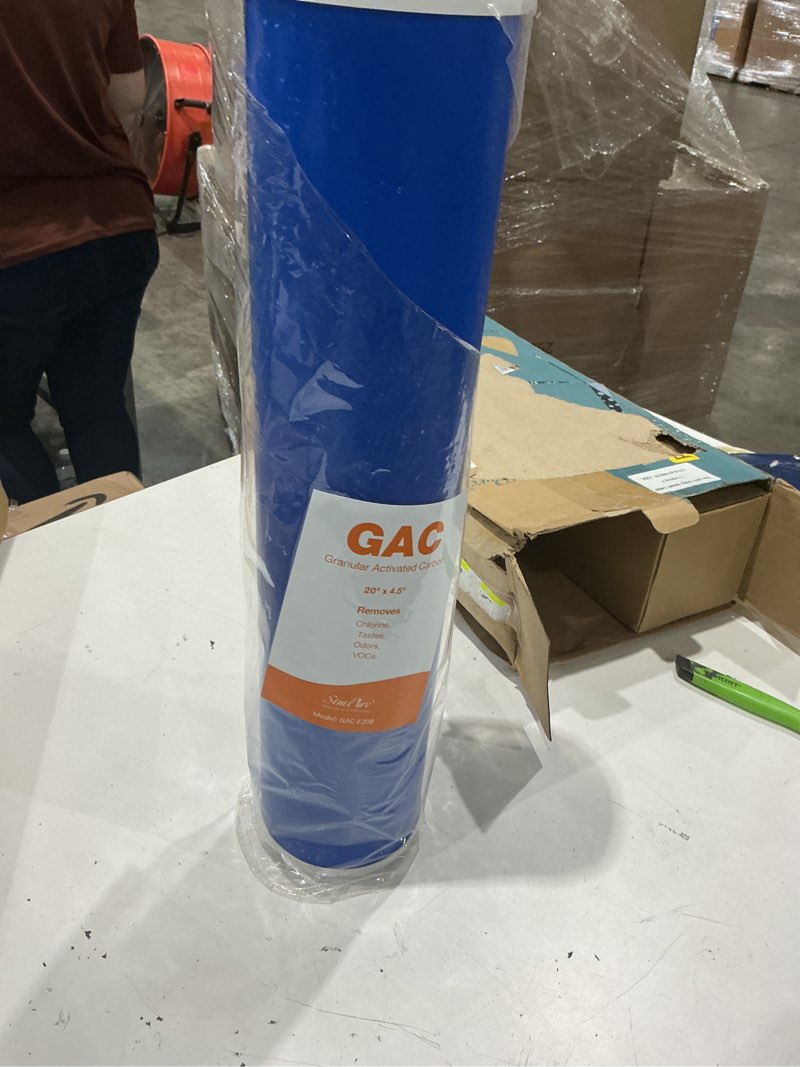Condition photo showing Good Condition for simpure 5 micron 20" x 4.5" gac granular carbon whole house water filter | reduces chlorine, replacement filter for 20-in blue big housing db20p, db20p-3, whb20, gac-20bb, rfc20-bb. 2 pack