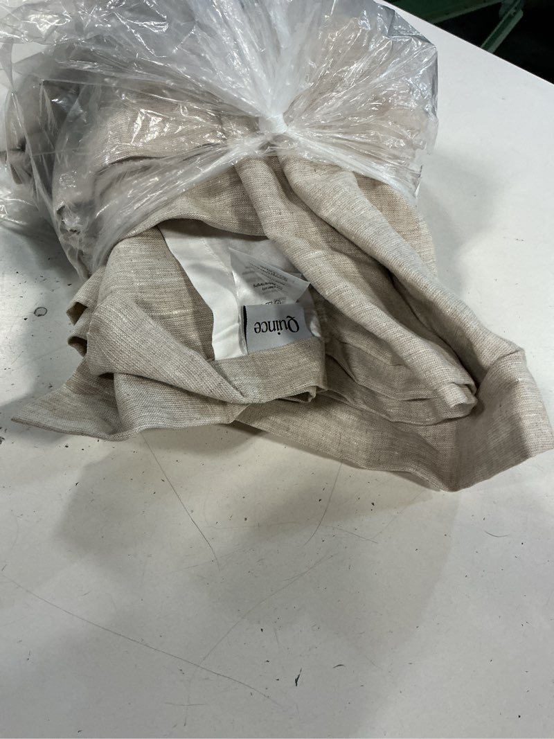 Condition photo showing As Is for quince european linen curtain - single panel, 48x84, flax,1 piece