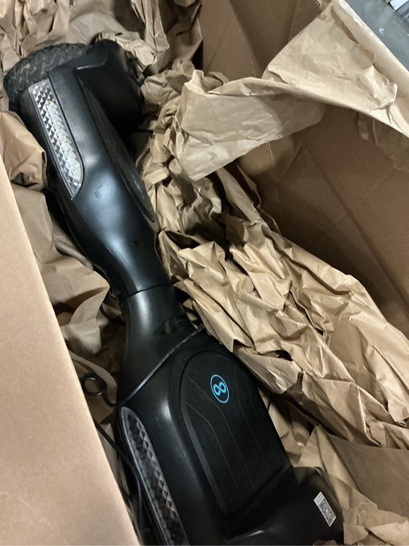 Condition photo showing As Is for gyroor self balancing scooter new g13 all terrain balancing scooter with led lights, self balancing off road with bluetooth for kids ages 6-12 and adults-black