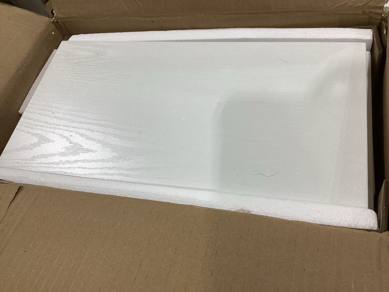 Condition photo showing As Is for hzuaneri bathroom storage cabinet, corner floor cabinet with shelves, customized door opening direction, bathroom organizer with adjustable shelf, bathroom furniture for kitchen, living, white white 7.9"d x 7.9"w x 31.1"h
