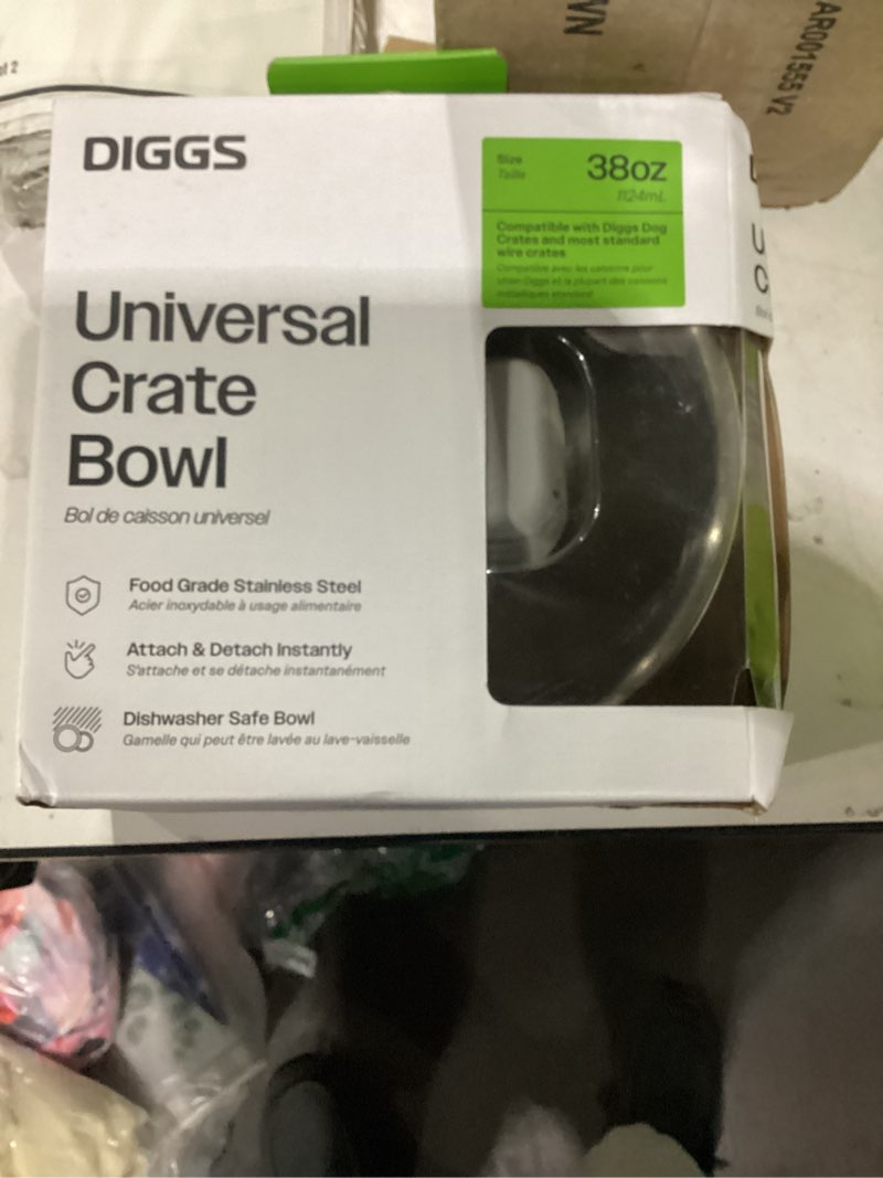 Condition photo showing New/Like New for diggs crate bowl for dogs - clip on pet bowl for water & food - puppy training necessities - spill-resistant, universal dog crate accessories (38oz.)
