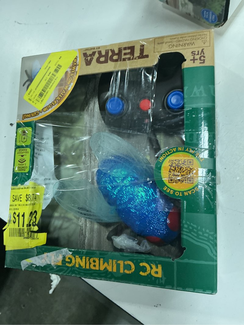 Condition photo showing As Is for terra by battat - rc fly: blue bottle fly - remote control insect - climbing wall bug - 5 years +