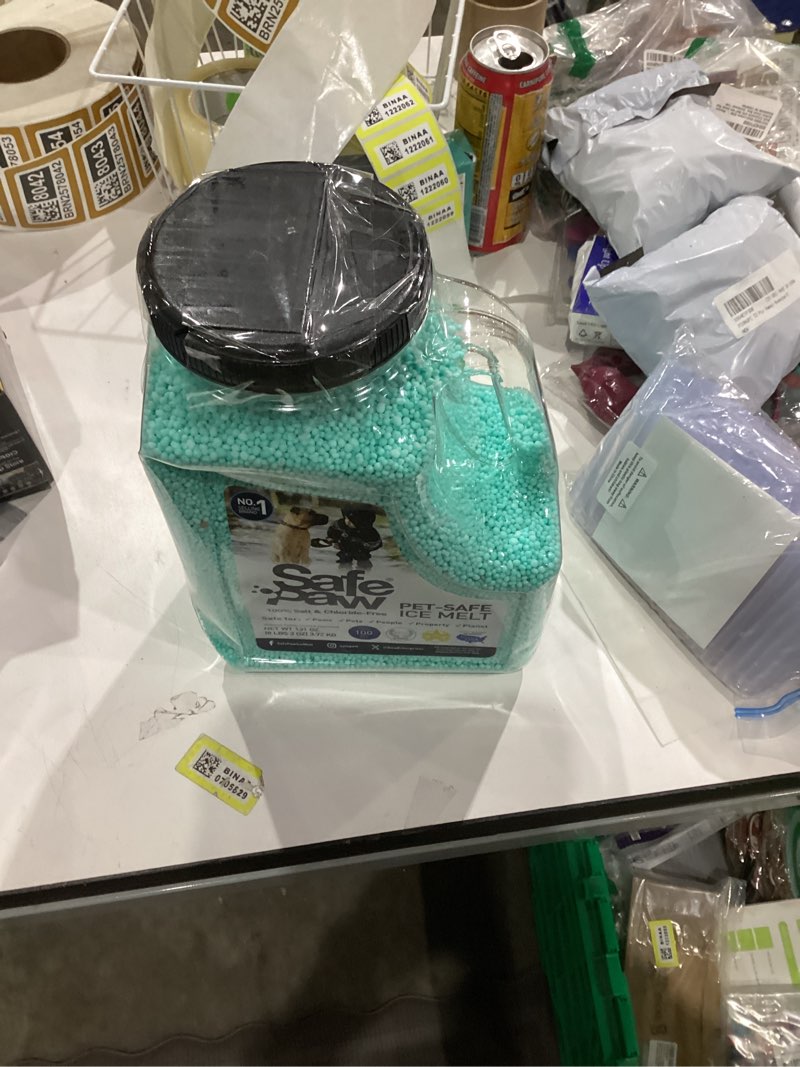 Condition photo showing As Is for Safe Paw - Child and Pet-Safe  Salt-Free Ice Melt - 8.3 lb Jug