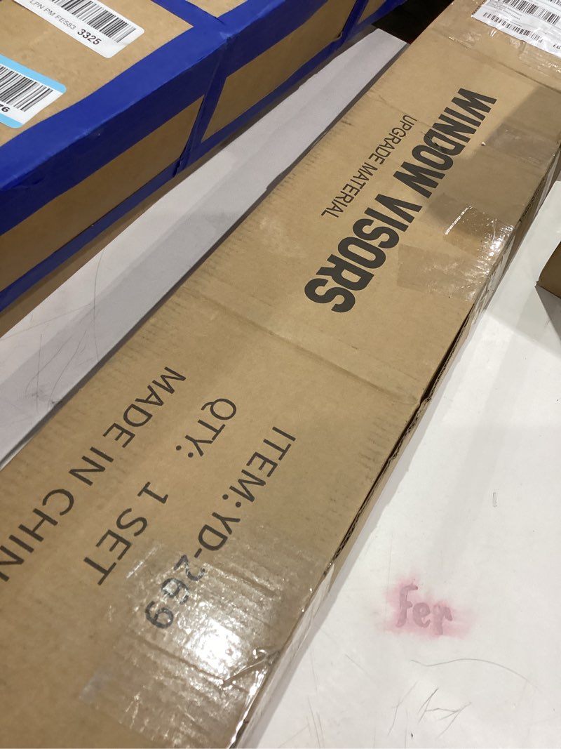 Condition photo showing Good Condition for Window Visors Rain Guards for 2019-2026 Chevy Silverado/GMC Sierra 1500 Crew Cab, Out-Channel Window Vent Wind Deflectors Visors Shades for 20-26 Silverado/Sierra 2500HD 3500HD Crew Cab 2019-2024 Silverado/Sierra 1500 Crew Cab