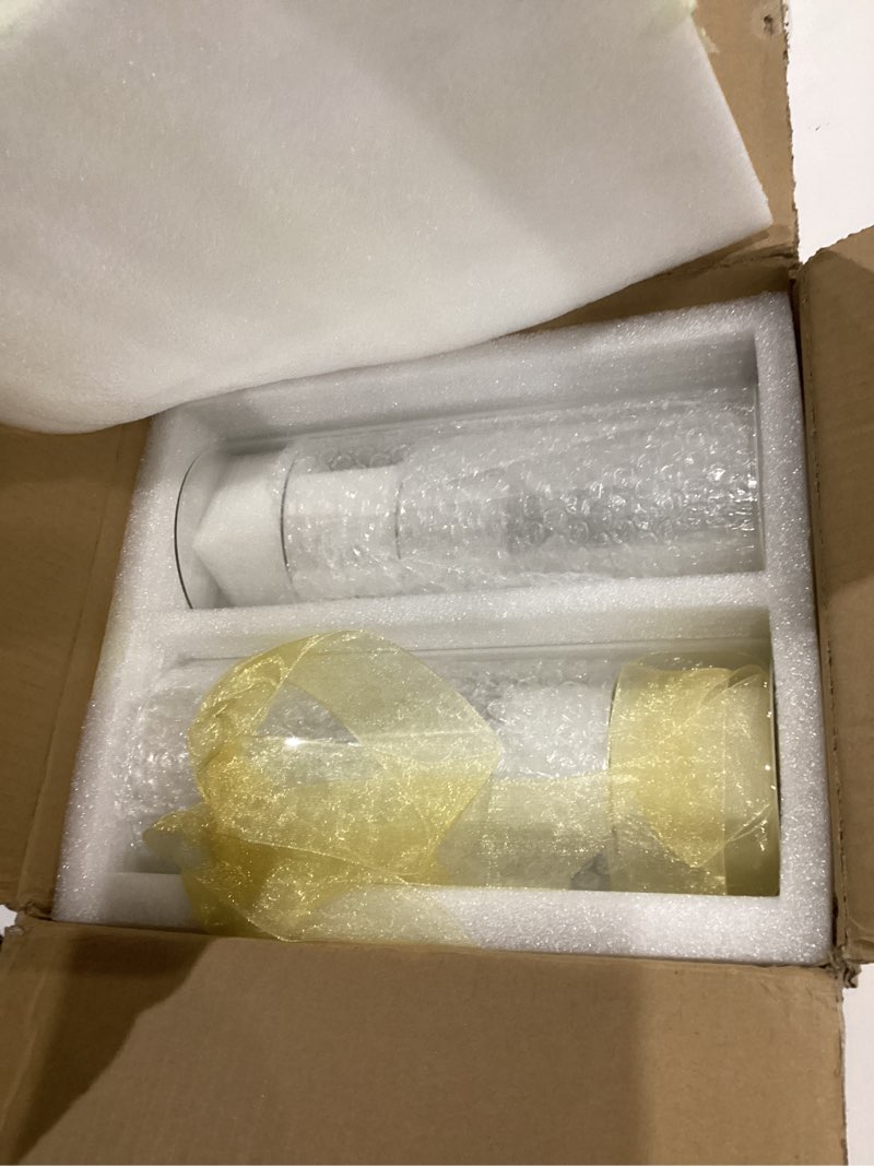 Condition photo showing Good Condition for 8 Pack Glass Cylinder Vases 4,6,8,10 Inch Tall Clear Flower Vase Hurricane Floating Candle Holder for Table Centerpiece Wedding Home Decor 8 Pack(4,6,8,10 Inch )