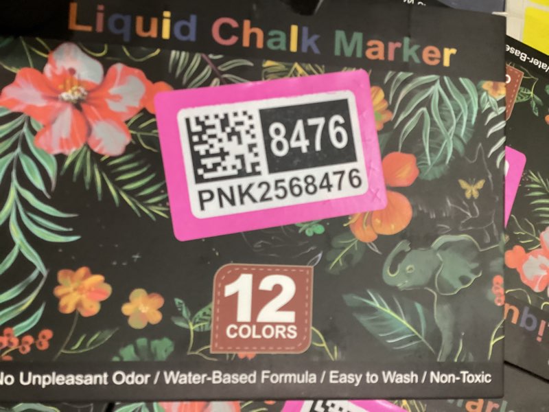 Condition photo showing Good Condition for Liquid Chalk Markers Erasable Set of 12 Colors, Neon Liquid Chalk Pens for Chalkboard, Chalk Markers for Blackboard Fine Tip for Whiteboard, Glass, Windows, Mirrors, Restaurant Menu & Signs. neon markers for black dry erase board