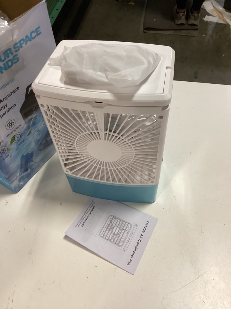 Condition photo showing Good Condition for evaporative air cooler - small portable air conditioner - 4 in 1 air conditioner fan - indoor mini ac unit for bedroom with timer, 3 speeds, 7 color night light white