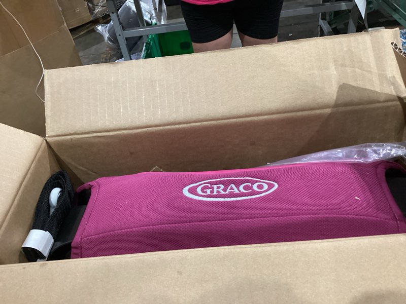 Condition photo showing Good Condition for graco turbobooster 2.0 backless booster car seat, trisha, easy to clean with halfway cup holders