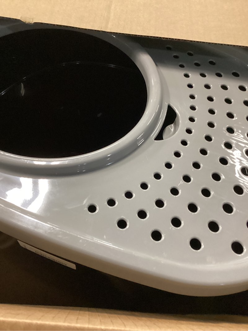 Condition photo showing Good Condition for IRIS USA Top Entry Cat Litter Box, Large Enclosed with Litter Catching Lid and Scoop, Dog Proof, Cat Litter Box, Black/Gray Oval Black w/ Scoop