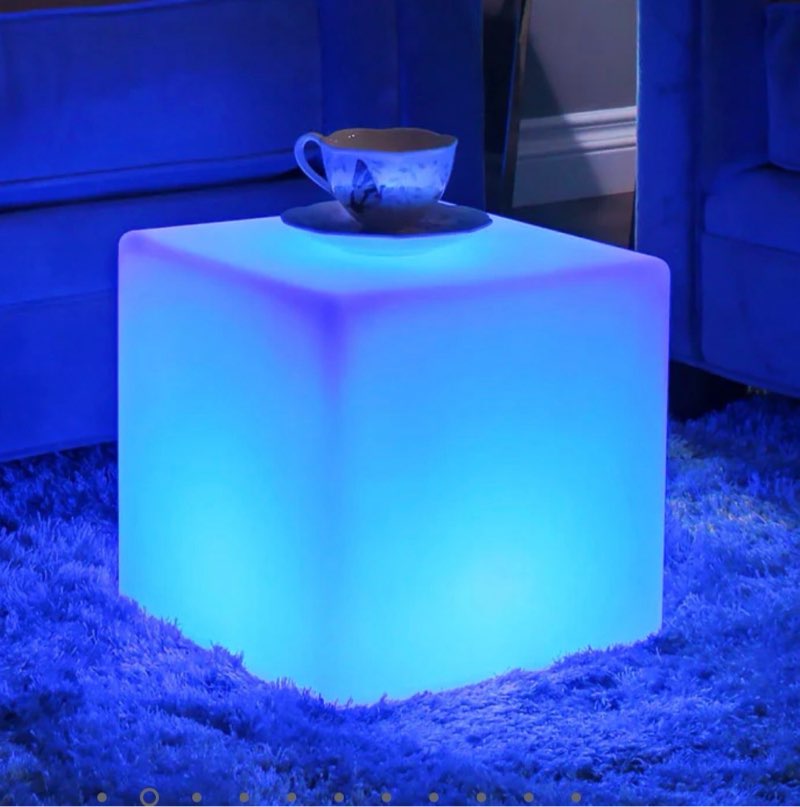 loftek 16-inch led cube lights: rgb 16 colors tesseract cube, cosmic led mood lamp with remote control, ip65 waterproof rechargeable bedside lamp night lights for kids nursery toys gift 4-inch cordless