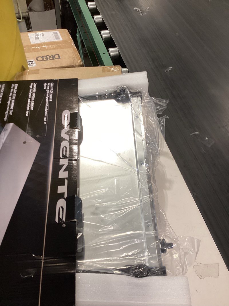 Condition photo showing Good Condition for ovente electric warming tray with adjustable temperature control, compact food warmer & server for buffets, parties, events, and dinners, cool-touch handles, stainless steel, silver fw170s warming tray - silver