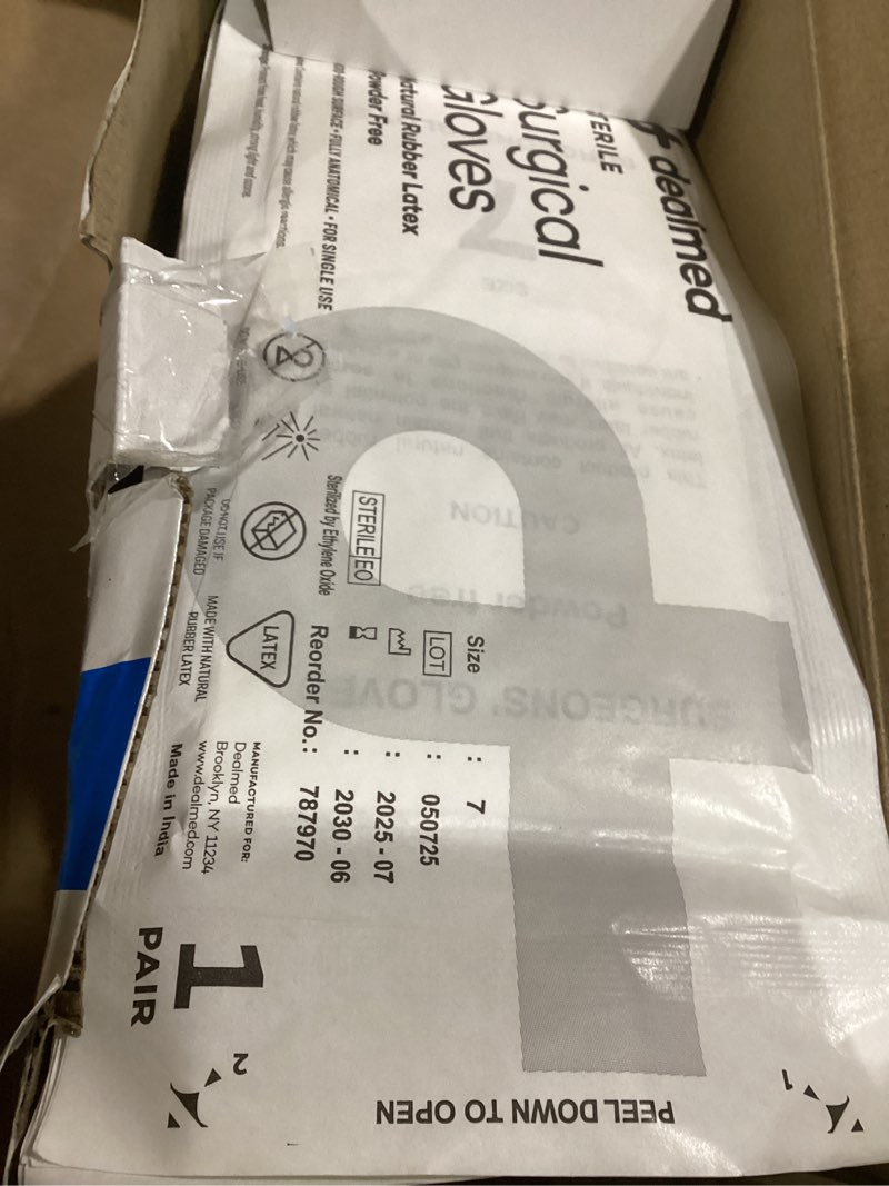 Condition photo showing Good Condition for Dealmed Disposable Latex Gloves – Medical Gloves, Multi-Layer, Size 7, 50 Pairs Per Box 7 Box
