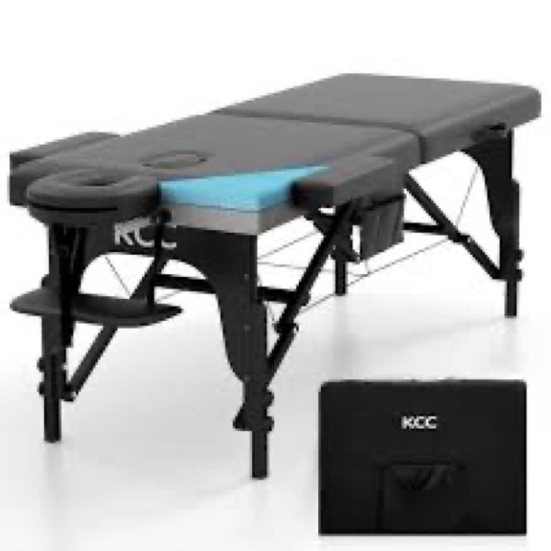 KCC Memory Foam Massage Table Premium Portable Foldable Massage Bed Height Adjustable, 84 Inches Lon