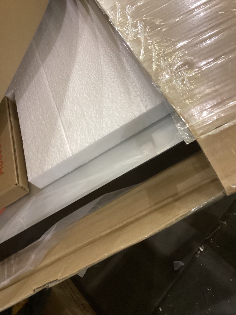 Condition photo showing Good Condition for LOAAO Black Metal Framed Bathroom Mirror for Wall, 24X36 Inch Rounded Rectangle Mirror, Matte Black Bathroom Vanity Mirror Farmhouse, Anti-Rust, Hangs Horizontally or Vertically Black 36"L x 24"W