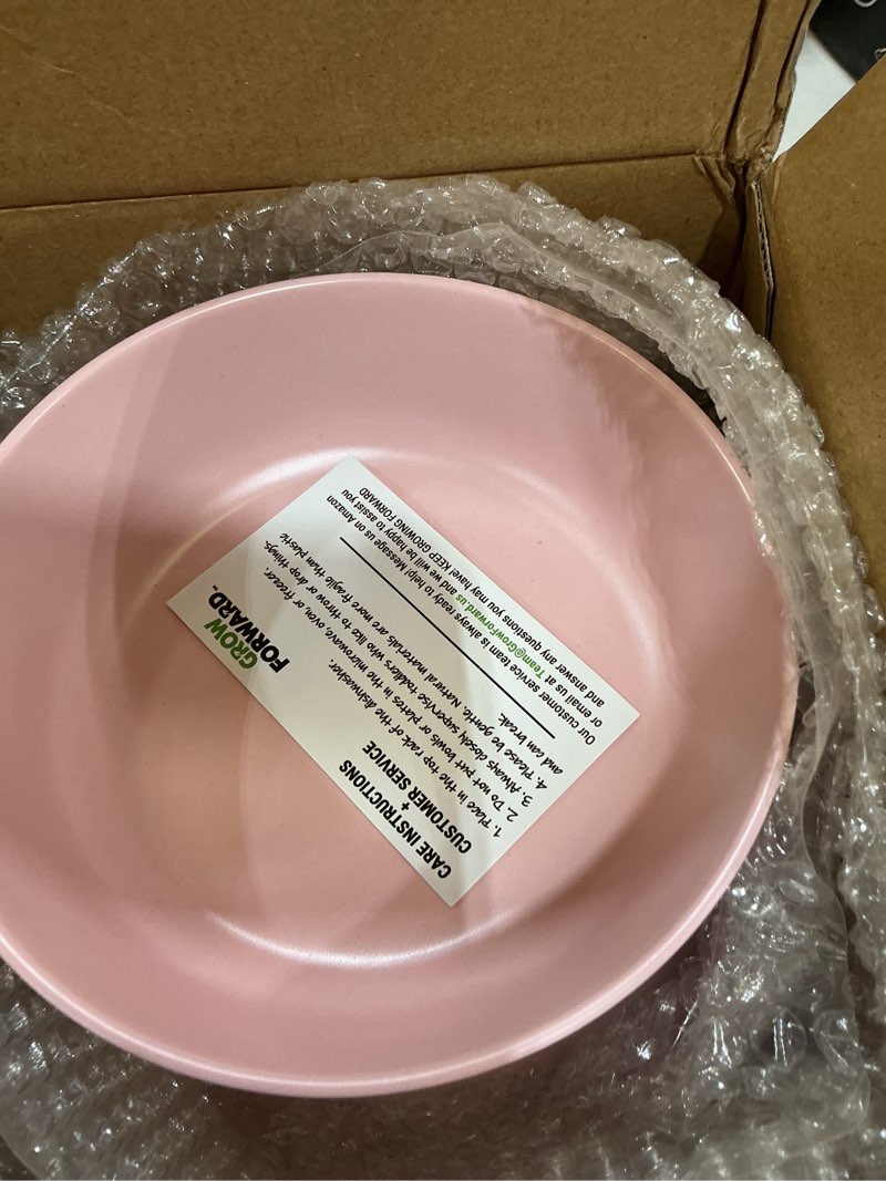 Condition photo showing New/Like New for grow forward bamboo kids plates and bowls sets - 8-piece dishwasher safe non toxic plates for kids - reusable eco friendly bpa free dishes dinnerware sets for children - floral
