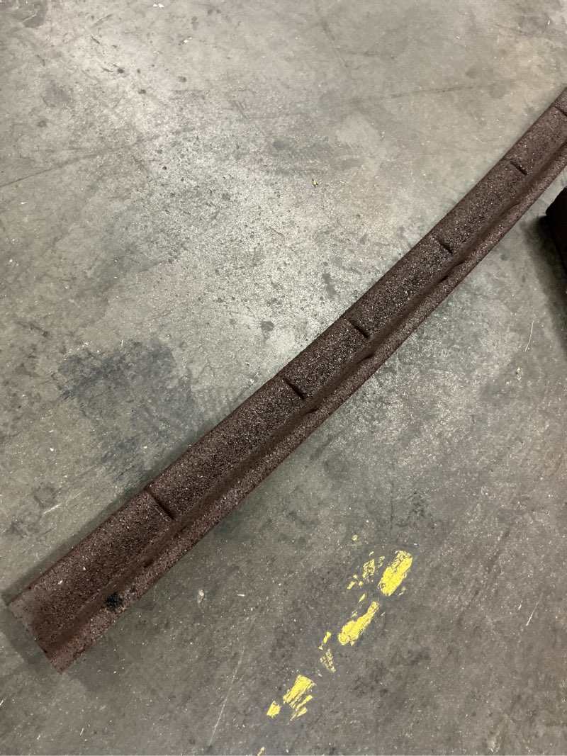 Condition photo showing As Is for vigoro edging 48" roman brick brown rubber flexible 24ft total recycled 2-pack