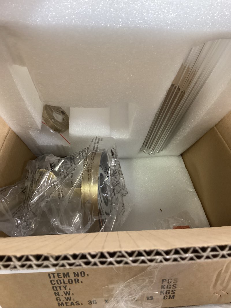 Condition photo showing New/Like New for 18.9" Solid Brass Wall Sconce with Ribbed Groove Glass Tube - Gold Wall lamp Includes Bulbs - Modern Brushed Copper Wall Sconces for Bathroom, Living Room, Hallway, Staircase, Mirror Brass-1 Pack