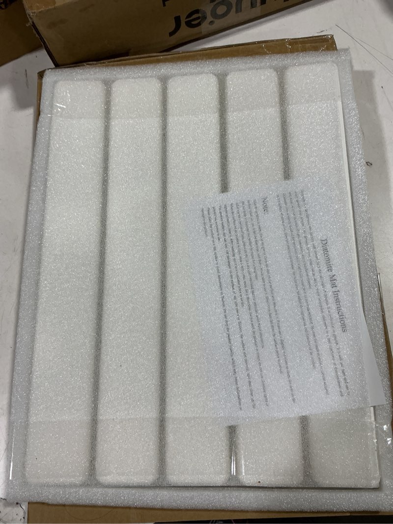 Condition photo showing Good Condition for Large Stone Dish Drying Mats for Kitchen Counter, Quick Dry Collapsible Dish Drying Mat, Eco-Friendly Absorbent Foldable Diatomaceous Earth Mats for Dishes Bottles Cups, Match Any Countertop, 23"×15"
