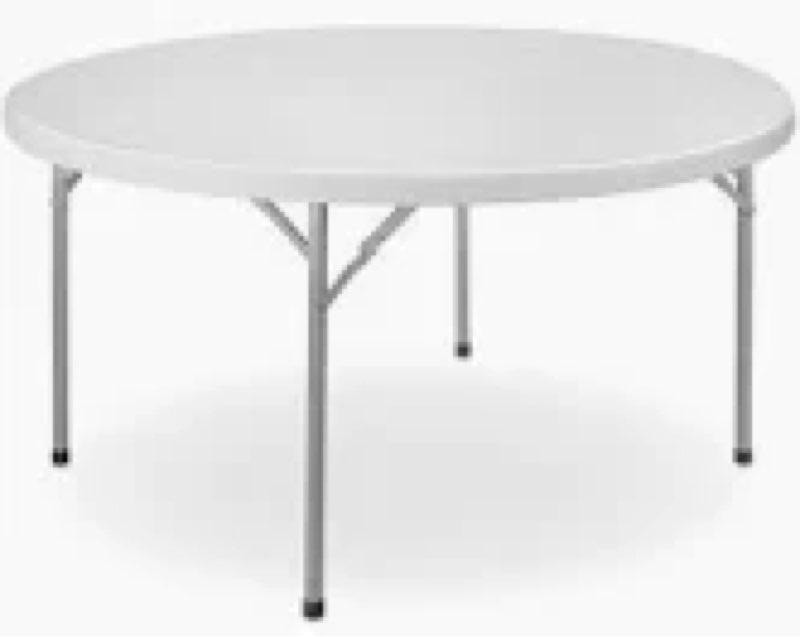 Flash Furniture Elon 5-Foot Round Granite White Plastic Folding Table