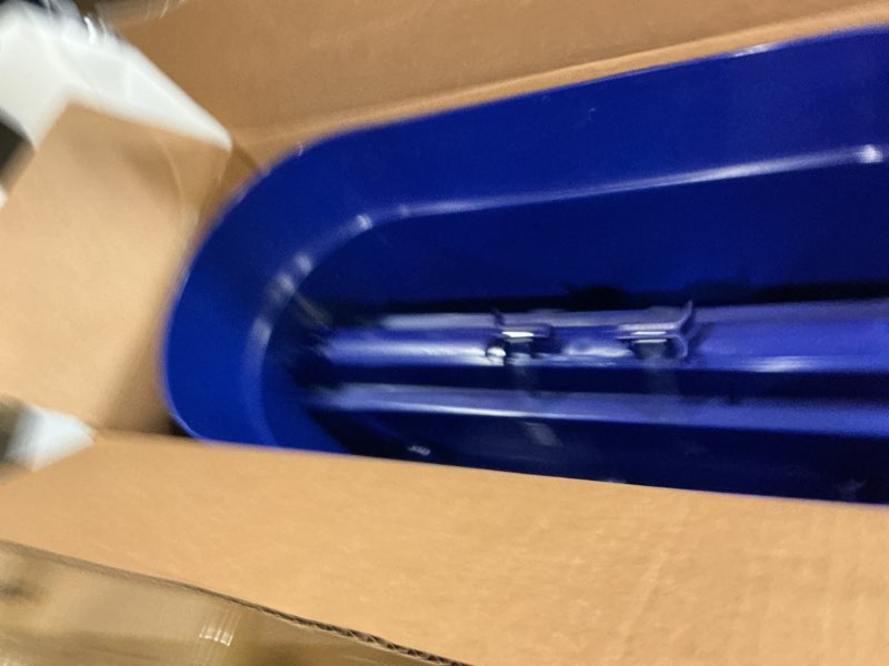 Condition photo showing Good Condition for emsco group bloomers railing planter with drainage holes- 24” w- cobalt blue cobalt blue 24.3 × 10.5 × 9.5 inches