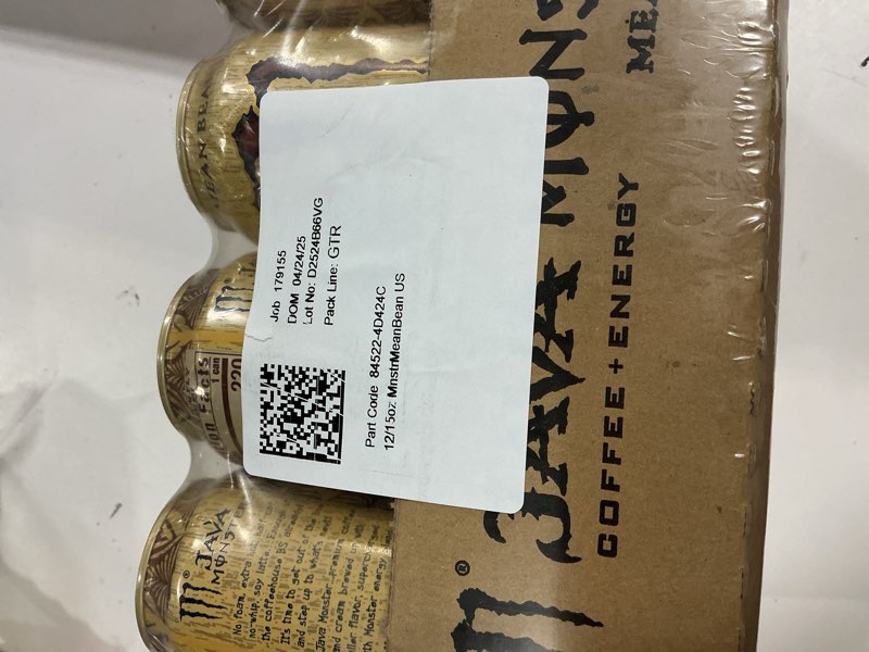 Condition photo showing New/Like New for (12 Cans) Java Monster Mean Bean  Coffee + Energy Drink  15 fl oz