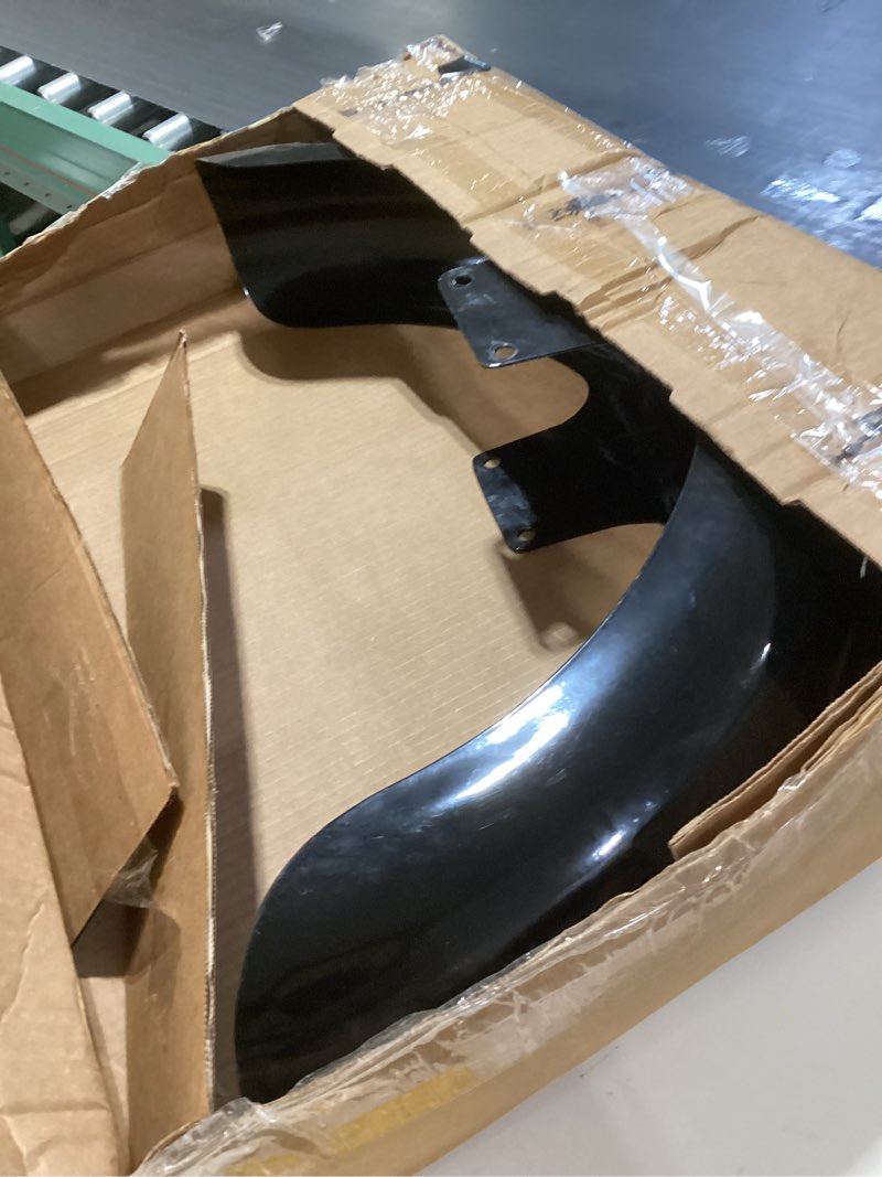 Condition photo showing As Is for ecotric 21" wrap front fender painted black compatible with 1965-2013 harley-davidson electra glide road glide road king street glide tour glide tri glide motorcycle front mudguard