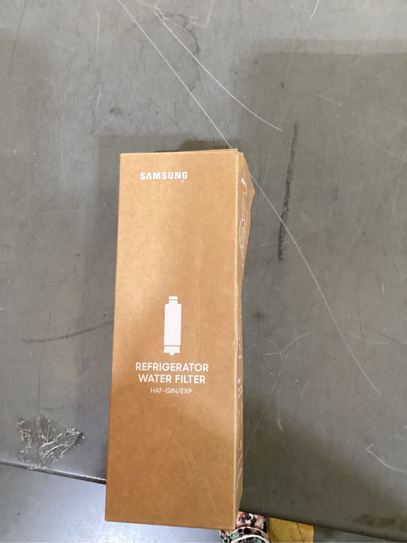 Condition photo showing New/Like New for samsung haf-qin/exp genuine refrigerator water filter, reduces 99% of harmful contaminants for clean, clear drinking water, 6-month life, easy install, pack of 1