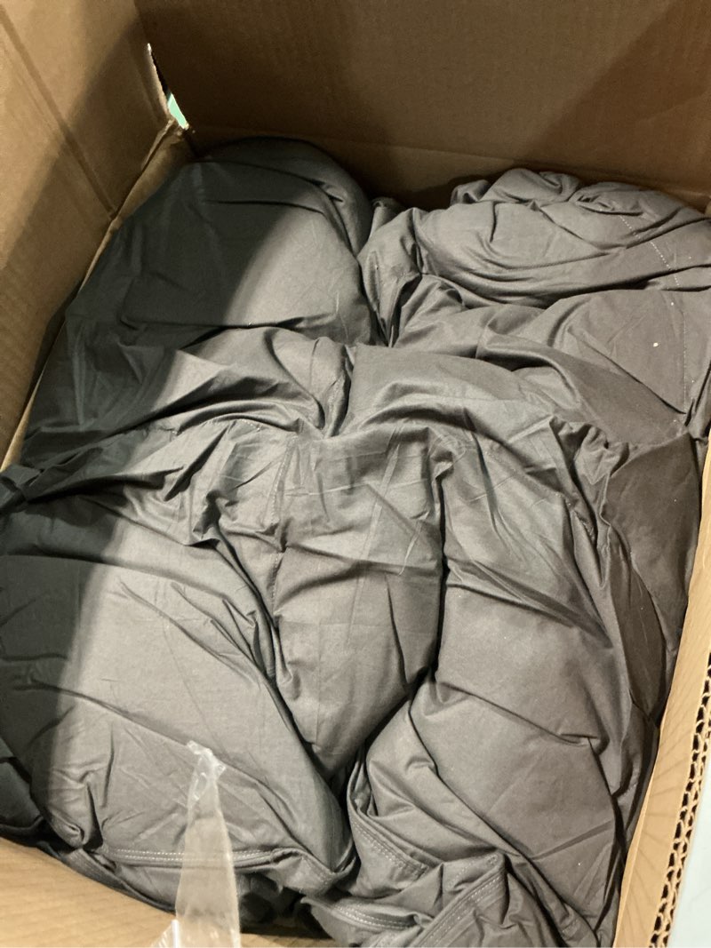 Condition photo showing As Is for L LOVSOUL Goose Feather Down Fiber Comforter King Size, 100% Organic Cotton Fabric Duvet Insert,1200TC,750+Fill Power, Hotel Collection, All Season Grey Bedding Comforters with 8 Tabs King(106x90inches) Grey/All Season